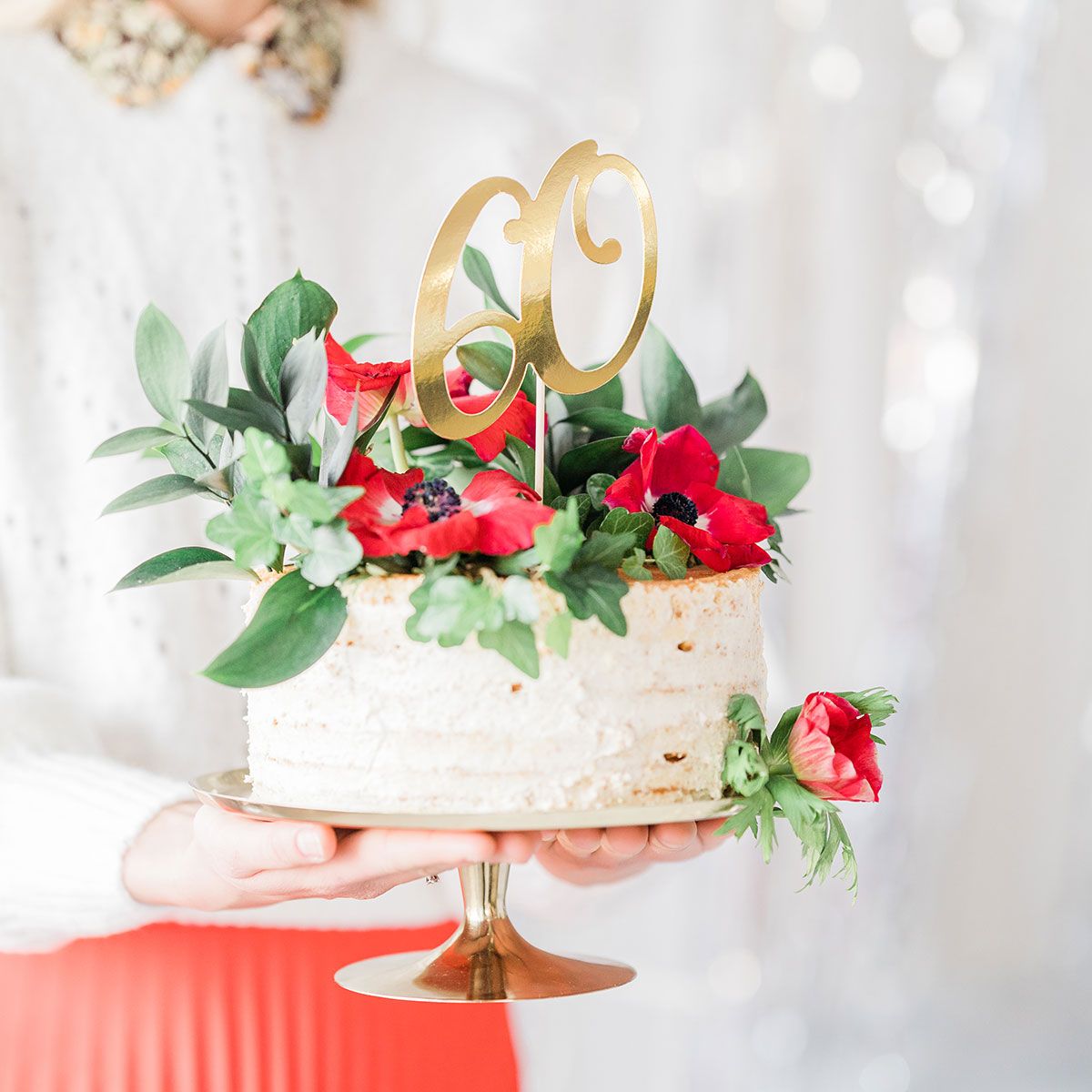 Zápich na dort číslice 60 zlatá